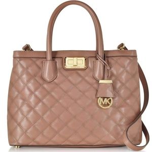 Michael Kors large dusty rose "Hannah" crossbody